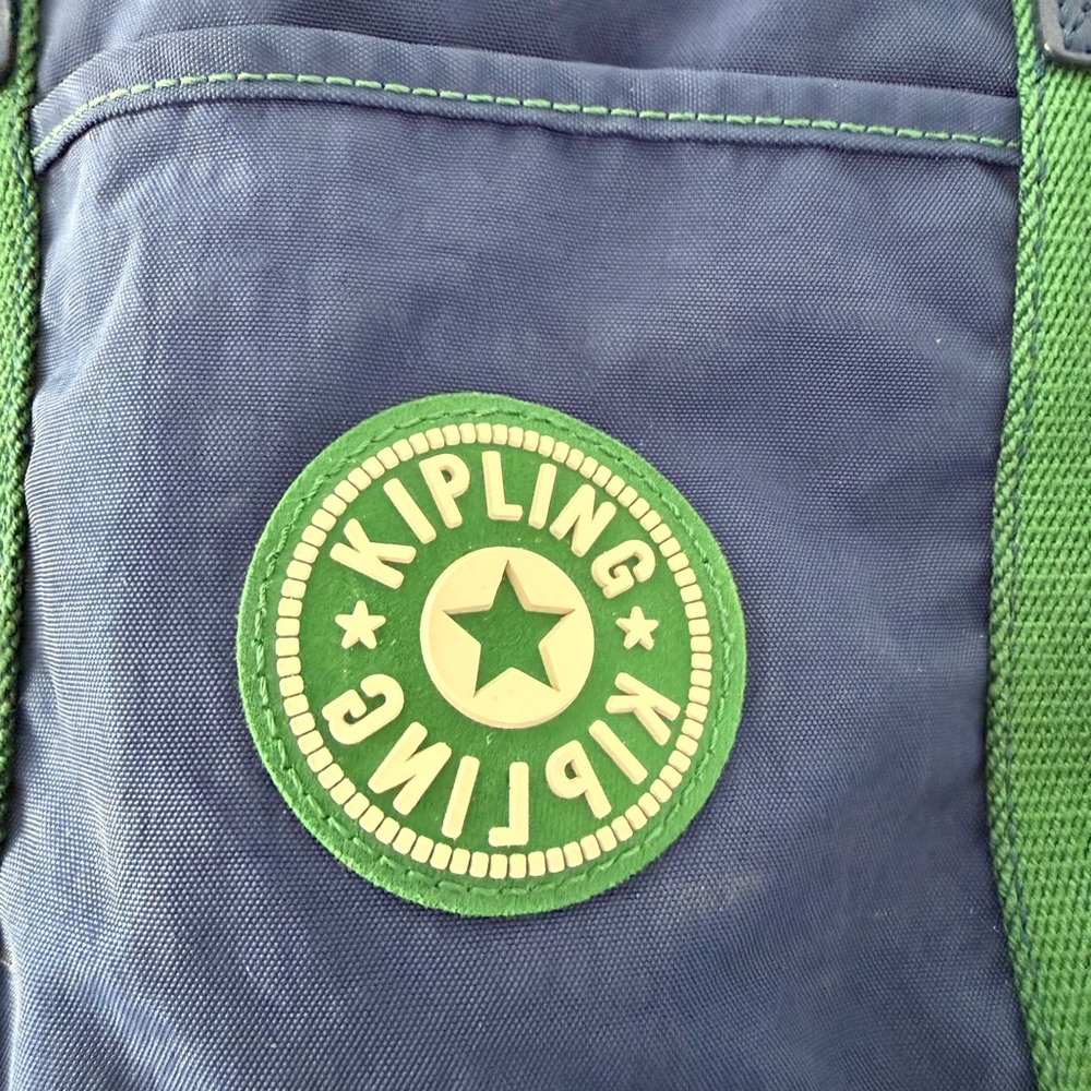 Kipling Navy and Lime Tote Bag - Picture 2 of 14